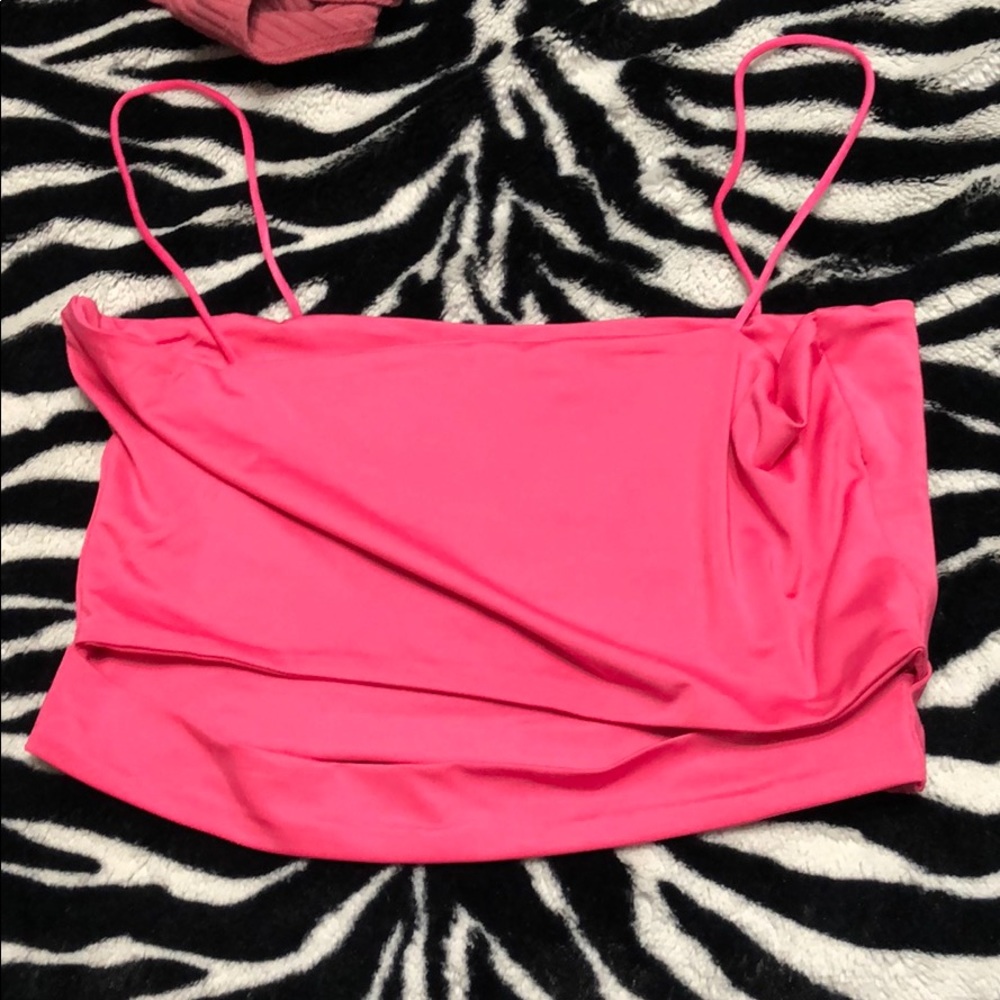 Hot pink cut out cami top
